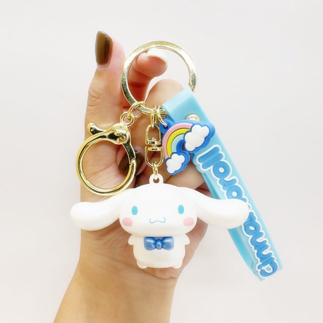 LLavero de coche Dream Sparkle Sanrio Melody Kuromi Hello Kitty Cinnamoroll, bolsa colgante, juguete encantador, hebilla de llave de dibujos animados, pequeño regalo YAOSANBAO BAO unisex