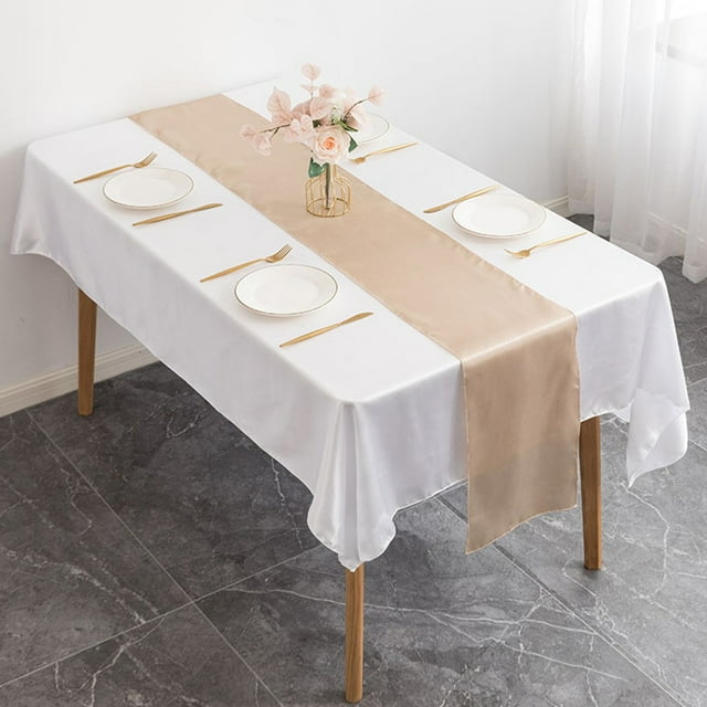 Red Pink Champagne Khaki Light Blue Satin Table Runner Table Cloth Perfect for Wedding Christmas Baby Shower Birthday Decor