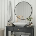 thumbnail image 3 of BizChair 36" Round Black Metal Framed Wall Mirror - Large Accent Mirror for Bathroom, Vanity, Entryway, Dining Room, & Living Room, 3 of 10