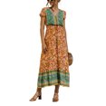 thumbnail image 3 of Women Bohemian Maxi Dress V-Neck Summer Casual Dresses Empire Waist Sundress, 3 of 4