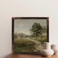 thumbnail image 3 of Art Prints :Rustic Square Framed Wooden Art Prints Wall Art, Classical Landscape Wall Decor Rural Road Scenery Farmhouse Room Decor for Bathroom Bedroom Living Room（08X 08in）, 3 of 8
