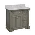 thumbnail image 2 of Sydney 36" Bathroom Vanity with Weathered Gray Cabinet and Carrara Marble Top, 2 of 6