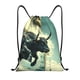 thumbnail image 1 of Fotbe Bull Charging Through Waves Bolsa Mochila con Cordón Estampada, Bolsa de Gimnasio Deportiva, Bolsa Cinch, Bolsa con Cordón para Hombres y Mujeres-Small, 1 of 6