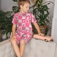 thumbnail image 4 of Fotbe Pink Christmas Cheer Pijama Estampada de 2 Piezas para Niños – Ropa de Dormir de Manga Corta Cómoda para Niños y Niñas, Camiseta y Shorts de Algodón-Small, 4 of 6