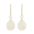 thumbnail image 3 of Rosec Jewels Certified Moissanite Teardrop Earrings for Women - Hoop Drop Earrings - D-VS1 Grade - Ready to Gift with Jewelry Box, 18K Yellow Gold, 3 of 7