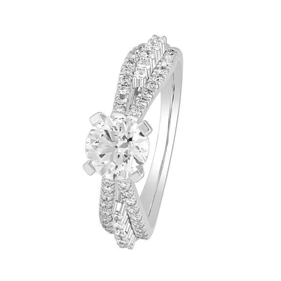 DewberryDiamonds IGI Certified 1.5 CT Round Prong Set Lab Grown Diamond Solitaire with Accents Engagement Ring Solid 925 Sterling Silver Jewelry for Womens 14K White Gold Plated (VS/F-G)| Size-7