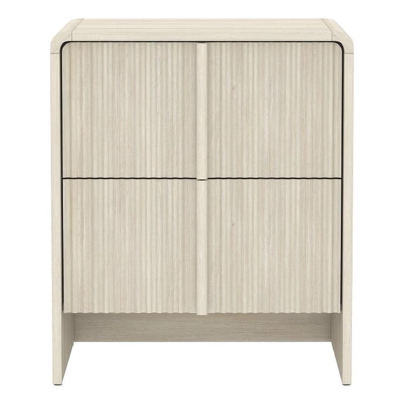 Novara Contemporary 22" Nightstand in Whitewashed Oak (2-Drawer)