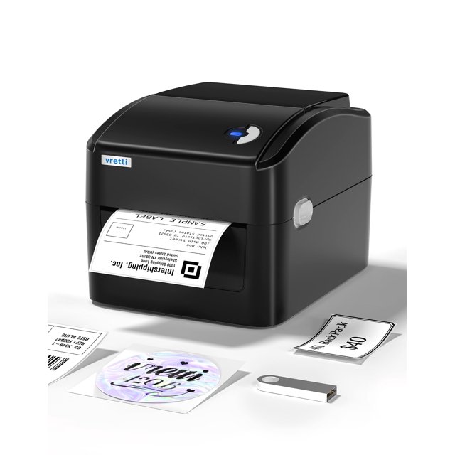 Shipping Label Printer, VRETTI Thermal Label Printer for Shipping Packages & Small Business, 4x6 Label Printer Compatible with Windows & Mac System, L
