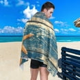 thumbnail image 5 of Dreamtimes Beach Towels Starfish Turquoise Wooden Texture Camping Towels Ocean Sea Marine Sand Free Beach Towel, 30"x60" Large Beach Towels Quick Dry Bath Travel Towels Pool Yoga Beach Mat for Men WOM, 5 of 7