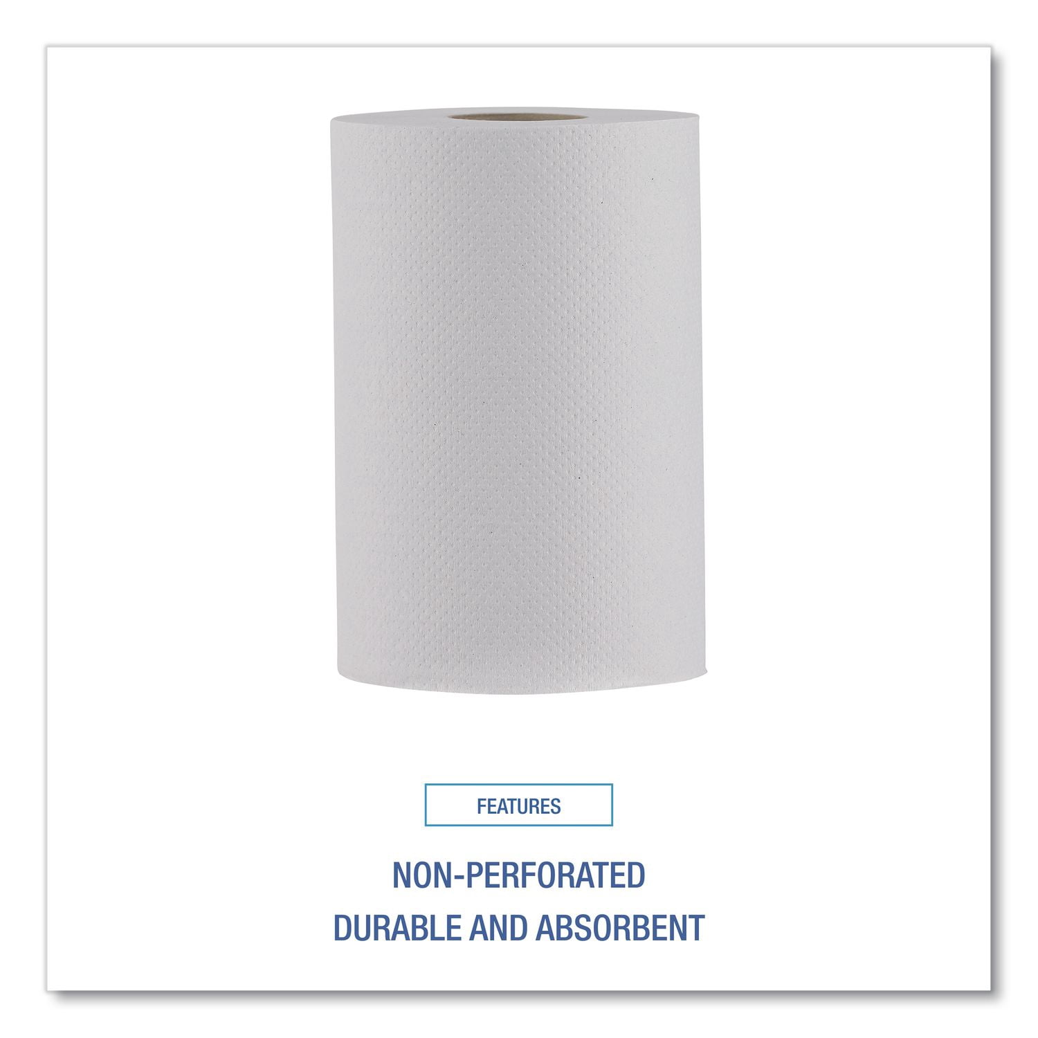 Boardwalk Hardwound Commercial Paper Towels, 1-Ply, 8" x 350 ft, 12 Rolls, White