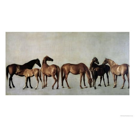 Mares and Foals Without a Background, circa 1762 Print Wall Art By George
