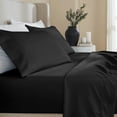 thumbnail image 3 of Superior Cotton Blend 600 Thread Count Embroidered Sheet Set, Twin, Black, 3 of 6