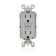 thumbnail image 1 of Salida GFCI de Leviton, 15 A, 125 V, policarbonato dúplex, color gris, 1 of 2