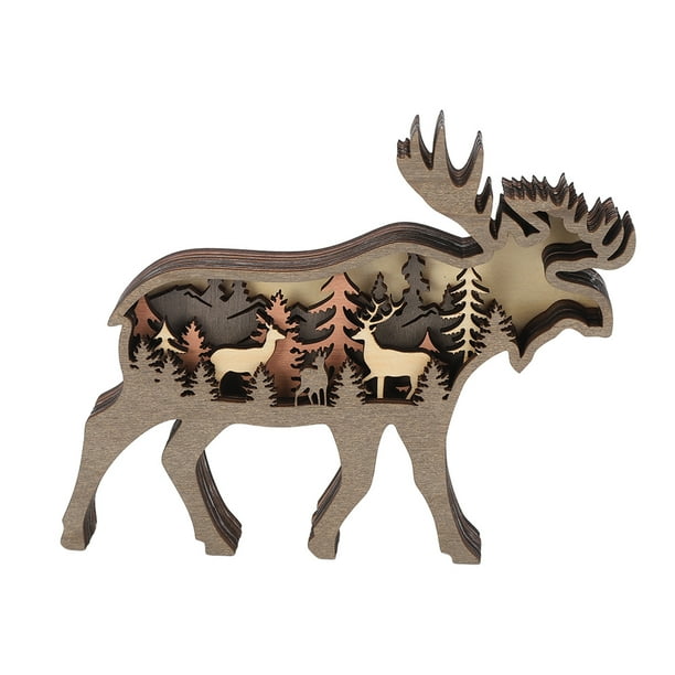 Artesanía de animales para tallar en madera, Animal de talla de madera en 3D D, animales para tallar en madera, artesanías para tallar en madera de animales del bosque, materiales ecológicos