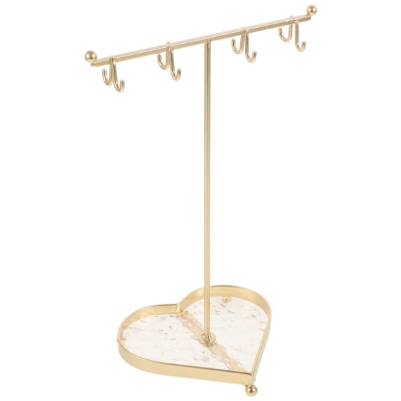 Golden Iron Jewelry Stand for Kitchen Use Stable Necklace Organizer Perfect for Gifts