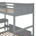 thumbnail image 4 of Bellemave Twin Over Full Bunk Bed with Desk and Storage Drawers, Solid Wood L-Shaped Loft Bunk Bed Frame for Teens Adults (Gray), 4 of 9