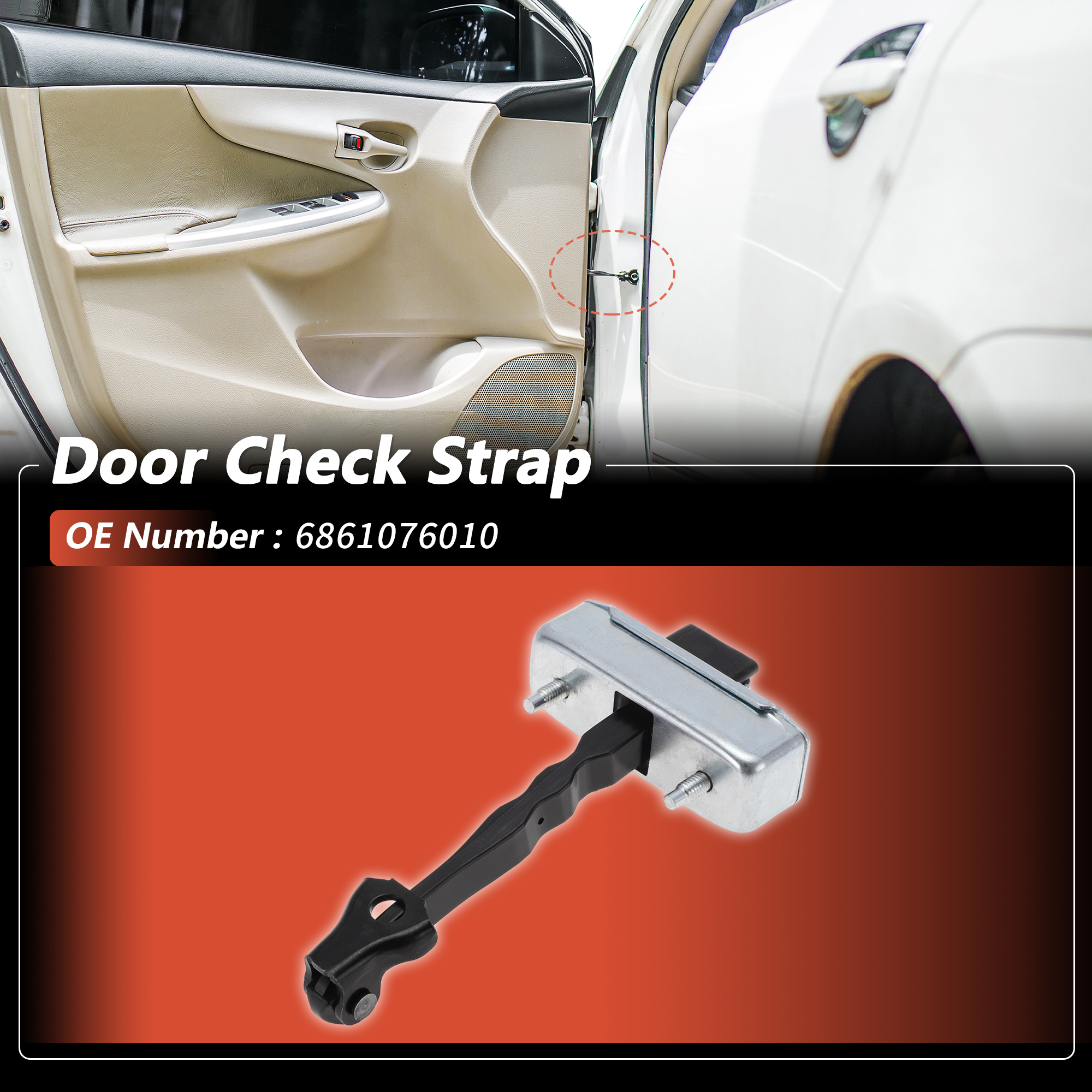 Unique Bargains Right Front Door Check Strap for Lexus CT200H 2011-2015 - 1 Pcs