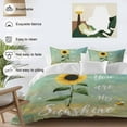 thumbnail image 3 of You Are My Sunshine Duvet Cover Set Twin Size, Country Watercolor Sunflower Floral Bees Yellow Green 4 Piece Soft Microfiber Bedding Set with 1 Duvet Cover, 1 Flat Sheet, 2 Pillowcases, 3 of 9