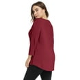 thumbnail image 3 of CRAYNER 3/4 Sleeve T-Shirts for Womens Casual V-Neck Tunic Tops Loose Fit Basic Tees Blouses Lightweight Pullover with Pocket, 3 of 5