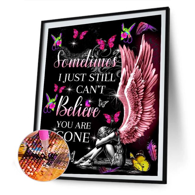Cuadros Decorativos Kits de pintura de diamantes 5D DIY decoración de taladro redondo completo con palabras en inglés (B4253) Wdftyju embutido en tela