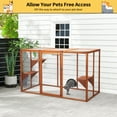 thumbnail image 3 of COZIWOW Outdoor Cat House, Wood Cat Catio with Platforms, Lockable Enter Door, Sunshine Panel, Cat Patio Cage Enclosure for Backyard Garden, Orange, 3 of 7