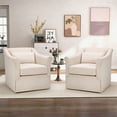thumbnail image 4 of Bonzy Home 360° Swivel Accent Chair, Upholstered Fabric Leisure Armchair with Removable Cushions, Off-white, 4 of 7