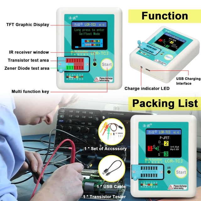 Transistor Tester,Tester Diode Npn Inductor Tester With Pnp Resistor Potentiometer * 128 Tft Diode Npn Pnp Resistor Potentiometer Inductor Buzhi Tester Tester Potentiometer Inductor Tester With 160 *
