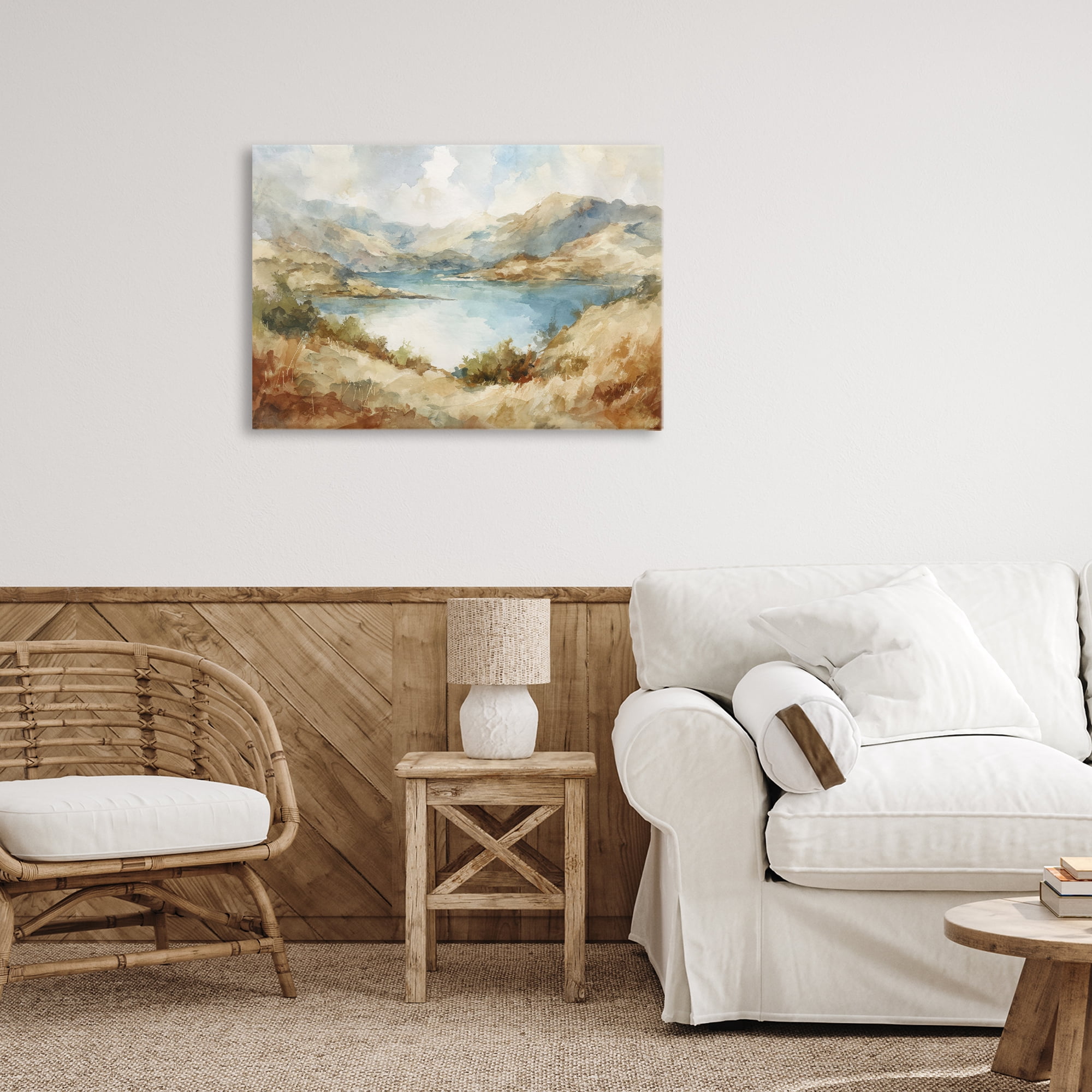 Stupell Industries Secret Mountain Lake Panorama Canvas Wall Art, design by Petal Prints Design