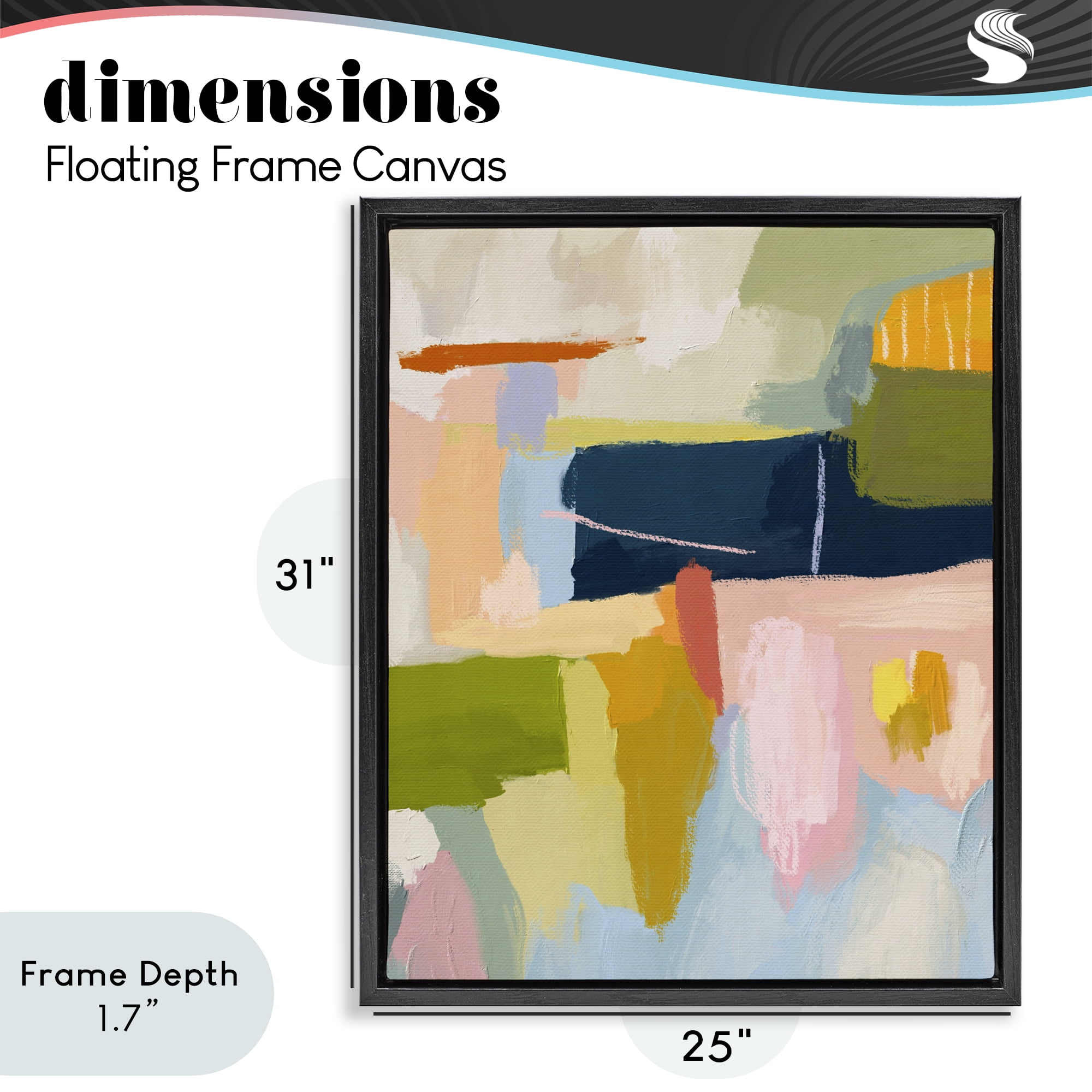 Stupell Industries Pastel Wonder Smattering Black Framed Floater Canvas Wall Art, design by Lisa Nohren