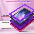 thumbnail image 5 of BMOUO Case for All-New Amazon Fire HD 10 Tablet (13th Generation 10.1", 2023 Release), Layer Duty Shockproof Rugged Case with Kickstand, Rose+Purple, 5 of 6