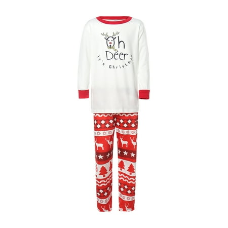 

EWODOS Christmas Family Pajamas Set Women Men Kids Baby Homewear T-Shirt Striped Pants Outfits