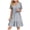 Gray, variant on Qiopertar Summer Casual V-Neck Short Sleeve Mini Dress for Women Solid Color Knee-Length Party Wedding Cocktail Night Out Fashion Dress, Light Blue S