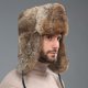 thumbnail image 1 of Gorro de piel de conejo de imitación Lei Feng para hombre, gorro de piel de invierno del noreste para personas de mediana edad y mayores, cálido, para exteriores, con protector de orejas grueso,, 1 of 5