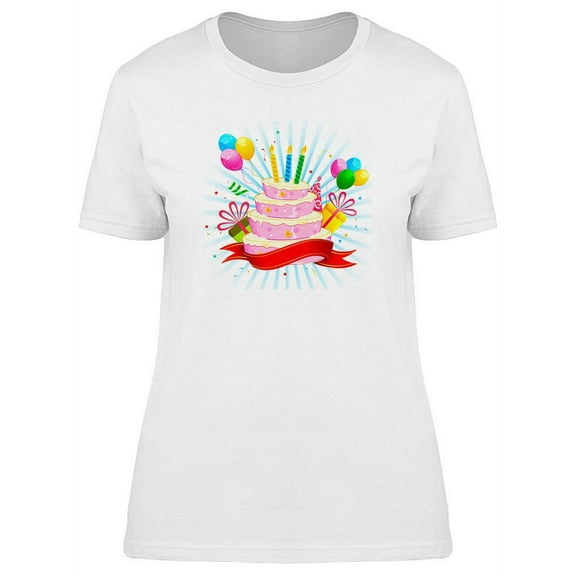 Big Birthday Cake T-Shirt Women -Image by Shutterstock, Female x-Large