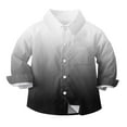 thumbnail image 3 of Auroural Boys Button Down Shirts Long Sleeve Toddler Kids Kids Boys Girl Fashion Cute Gradient Pocket Print Long Sleeves Casual School Uniform Top Shirt Black 6 Months, 3 of 8