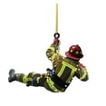 thumbnail image 2 of TOPRenddon Christmas Firefighter Ornaments Personalized Fireman Acrylic Ornament Double Print Hanging Pendant for Christmas Tree Car Rearview Mirror Unique Firefighter Xmas Holiday Decorations, 2 of 3