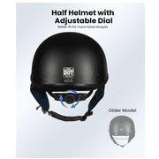 ILM 205V ABS Half Helmets, DOT Approved Mens Helmet with Helmet Bag Matte Black XL