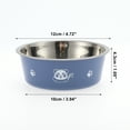 thumbnail image 2 of Unique Bargains 1 Pc Non-Skid Small Dog Bowl Panda Pattern for Indoor and Outdoor Blue Stainless Steel Plastic, 2 of 4