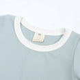 thumbnail image 5 of GYRATEDREAM Baby Boys Girls Solid Color Tracksuit Outfits Ribbed Knit Short Sleeve Tops T-shirt + Elastic Waistband Shorts Infant Toddler 2-Piece Set for 6 Months-4 Years, 5 of 8