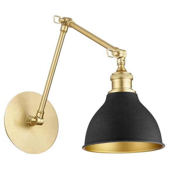 1 Light Wall Mount-Aged Brass/Noir Finish Bailey Street Home 183-Bel-4539548