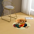 thumbnail image 4 of Latch Hook Rug Kit Colorful Rooster Stamped Handmade Round Shape Carpet Crochet Yarn Craft DIY Hook and Latch Door Mat Tapestry for Home Floor Decor 50x50cm(2), 4 of 7