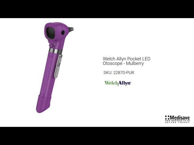 Welch Allyn 2.5V Fiber-Optic Pocket LED Otoscope Set, PLUM 22870-PURPLE