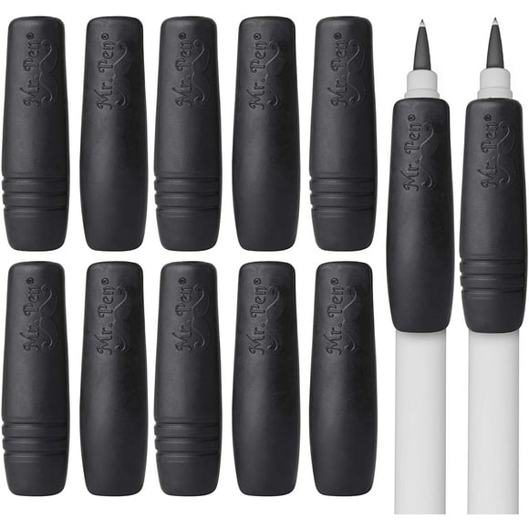 Mr. Pen- Pencil and Pen Grips, 12 Pack, Black, Pencil Grips for Adults, Rubber Pencil Grips