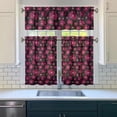 thumbnail image 3 of Pioneer Kitchen Curtains and Valance Set 36 Inch Tier Abstract Floral Sakura Flower Japanese Natural 3 Pieces Set Dining Room Small Curtain Drapes Cafe Curtains Valance for Home Decor Rod Pocket, 3 of 6
