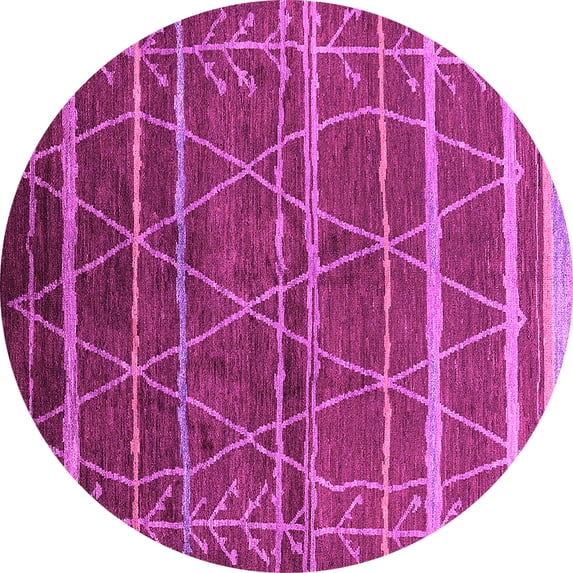 Ahgly Company Indoor Round Oriental Pink Industrial Area Rugs, 7' Round