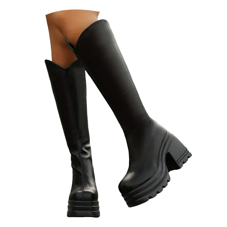Winter Boots for Women,Ladies Casual Simple Solid Color Zipper