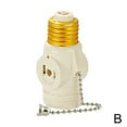 thumbnail image 4 of Screw Base Light Bulb Socket w/ Pull Chain Switch Converter Outlets to AC 2HOT2, 4 of 7