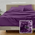 thumbnail image 5 of Bare Home Luxury Bed Sheet Set - Premium 1800 Collection - 4 Piece - Twin-XL, Plum, 5 of 9
