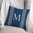 thumbnail image 3 of Creative Products Navy with White Lace Pattern - Monogram M 18 x 18 Spun Poly Pillow, 3 of 3
