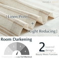 thumbnail image 3 of Curtainking Striped Valance Kitchen Valance for Windows Double Layer Curtains Light Filtering Flax Valance 50x18 inch Length Rod Pocket 1 Panel Taupe on Beige, 3 of 8